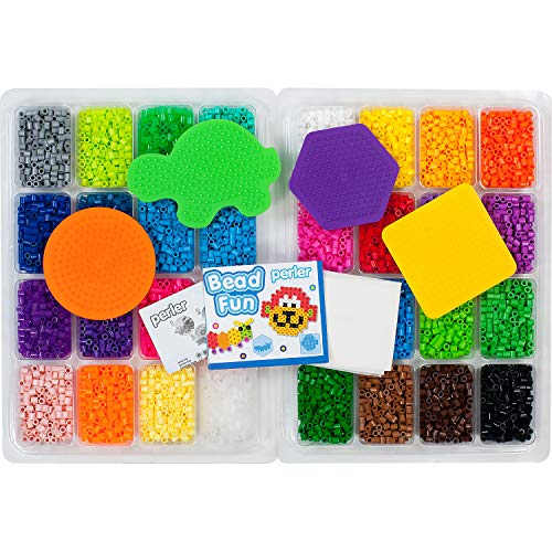 Perler Activity Kit and Storage Trays, 8000 Beads + pegboards, 8006 pcs