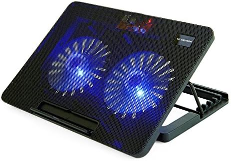 Laptop Cooling Pad,Laptop Cooling Fan with Adjustable Stand,On/Off Button,2 USB Port,2 Fan,Black