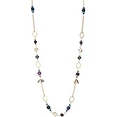 Dazylleco Long Gold Boho Necklaces for Women Beaded Statement Chain Long Necklace Gold Costume Jewelry Birthday Gifts for Her