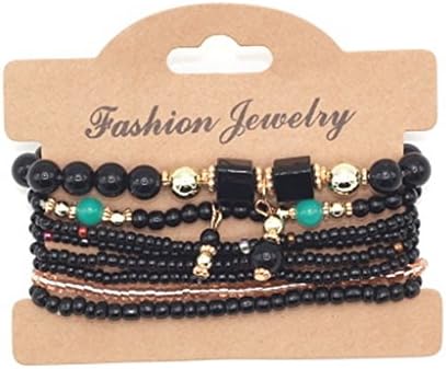 8pcs/set Brand Multilayer Candy Beads Fashion Bracelets &amp; Bangles Strand Stretch Friendship Bohemia Bracelets Pack for Women