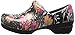 AnyWear Women's Srangel Health Care and Food Service Shoe, Black/Pink/Orange, 8 M US