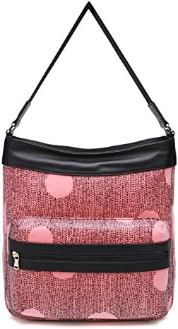 Ironic Girl Women Waterproof Hobo Bags Eco Bag Cross Body Shoulder Bags Casual Multi Pocket Handbag Tote Purse Hot (Pink)