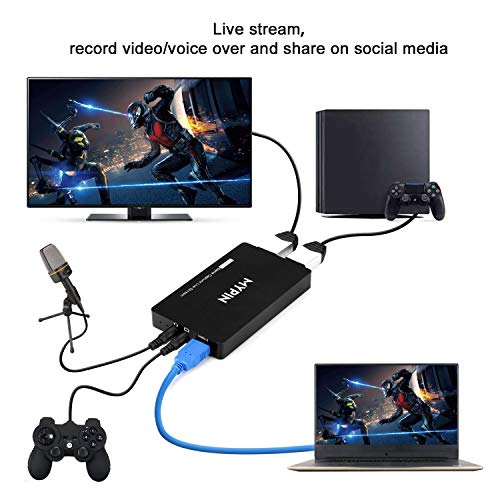 MYPIN USB3.0 HDR 4K Capture Card for Live Streaming, Capture 1080P