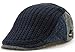MOTINE Men's Knitted Wool Driving Duckbill Hat Warm Newsboy Flat Scally Cap(Deep Blue)