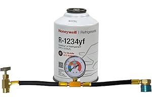 ZeroR® Top Off Kit #1 - Genuine 8oz HFO-R1234YF Refrigerant (1 Can) & HD Brass Can Tap with Gauge