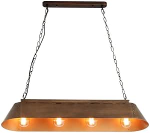 DLC Lámpara Colgante Estilo Industrial de 4 Luces, Lámpara Colgante