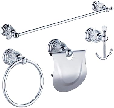 PONNMQ Kristall Bad Hardware Set Handtuchhalter Wandhalterung