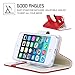 FYY Designed for iPhone SE Case 2016 (1st Generation) / iPhone 5 Case/iPhone 5s Case, Luxury PU Leather Wallet Phone with Card Holder Protective Shockproof Kickstand Case Cover Red