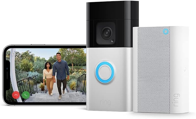 Ring Battery Video Doorbell Plus with Chime Pro Newest Gen 1536p HD