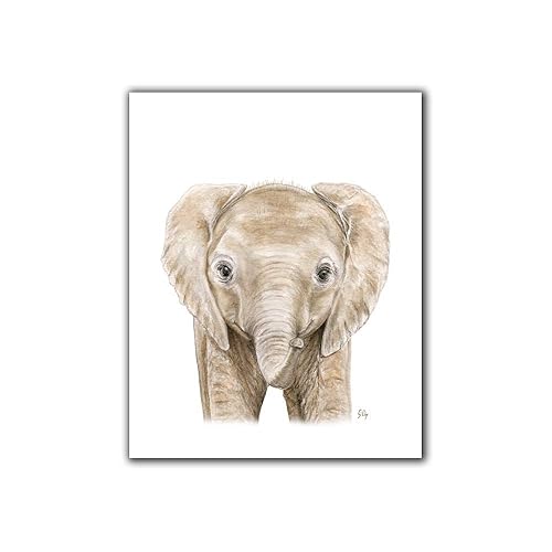 baby elephant nursery art