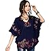 Ashir Aley Batwing Floral Embroidered Loosen Peasant Butterfly Mexican Blouse