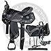 ME Enterprises Synthetic Western Adult Horse Saddle Tack Barrel Racing, Get Matching Headstall, Breast Collar, Reins & Saddle Pad Size 14″ to 18″ Inches Seat Available (14.5″ Inches Seat, Black)thumb 1