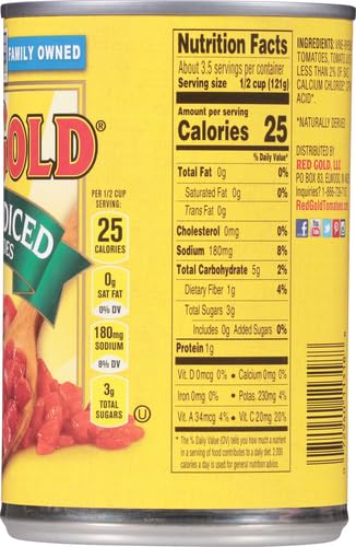 RED GOLD PETITE DICED TOMATOES, 14.5 OUNCE