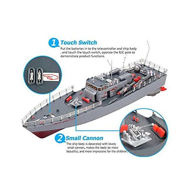 MYRCLMY Fernbedienungsboot, RC Makeile Kriegship Radio Fernbedienung Schiff Schlachtschiff Cruiser Große… – Bild 3