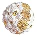 Abbie Home Advanced Customization Romantic Bride Wedding Holding Toss Bouquet Rose Brooch with Pearls and Rhinestone decorative brooches Accessories-Multi color selection (336WG)