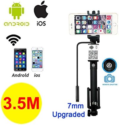 Clearance Sale Upgraded Wifi Wireless Endoscope Built-in Remote Shutter Borescope 7mm 2MP HD 6 LED 720P IP66 Tube Waterproof Snake Inspection Camera for iPhone iOS Samsung Android Smartphone - 3.5M