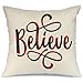 AENEY Farmhouse Christmas Plaid Pillow Cover 18x18 inch for Christmas Decor Believe Black and Red Buffalo Check Throw Pillow Buffalo Plaid Christmas Decorations Throw Pillow Cover