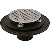 Jones Stephens D60205 2 No-Hub Cast Iron Shower Drain With CP Strainer