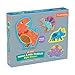 Mudpuppy Mighty Dinosaurs Touch & Feel Puzzle, Ages 1-3, 4 Puzzles Per Box, Fine Motor & Sensory Learning, Dinosaur-Themed Illustrations, Multicolor, 1 EA (0735355819)