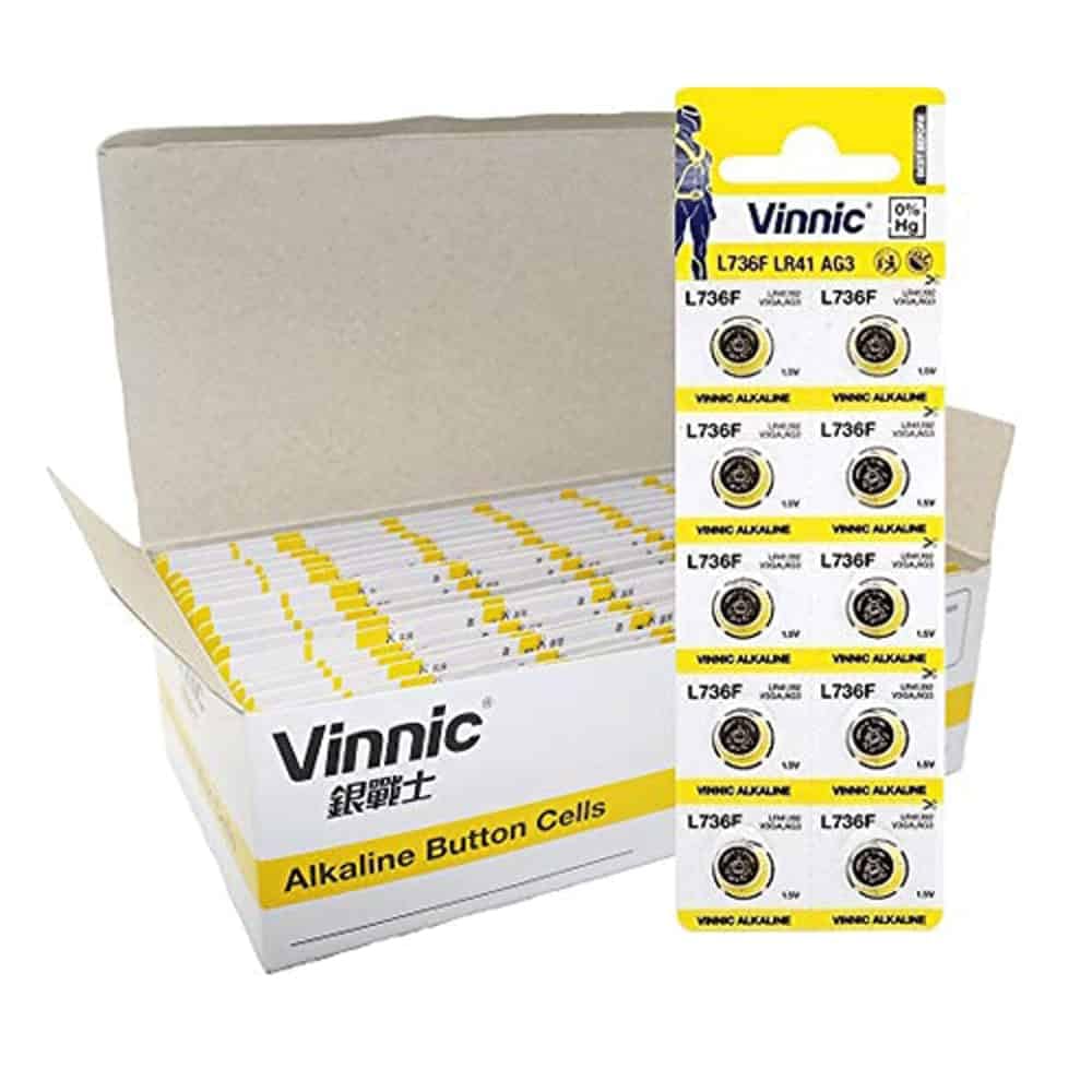 Vinnic Ag3 L736 192 Alkaline Battery (10 Pack) Used In Watches, Calculators, Toys, Lasers, Clocks