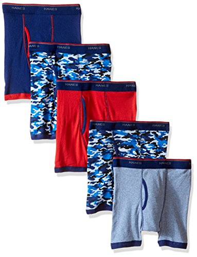 Hanes Big Boys' 5-Pack Sport Inspired Ringer Boxer Brief, Assorted, X-Large