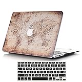 Lykoko Matte Plastic Hard Case Cover with Keyboard Cover for MacBook Air 13 Inch (Models: A1369 and A1466) (World Map #2)