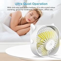 USB Desk Fans Small Quiet - Mini Cute Desktop Fan
