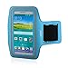 Samsung Galaxy S5 Armband, iXCC Racer Series Sport Gym Armband with Key Holder and Scratch Resistant Dual Arm-Size Slots for Samsung Galaxy S5 - Blue