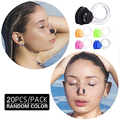 KEKLLE [10Pcs/Pack] Waterproof Silica Gel Swimming Nose Clip - Comfortable Soft Latex Plugs for Kids and Adults Multi-color (10Pcs/Pack[Random Color]) (20Pcs/Pack) - Thumbnail 3