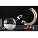 PAWACA Storm Glass, Creative Stylish Desktop Globe Crystal Storm Glass Crafts Weather Storm Forecast Predictor Bottle with Original Wood Base Beautify Home Office Birthday Gifts