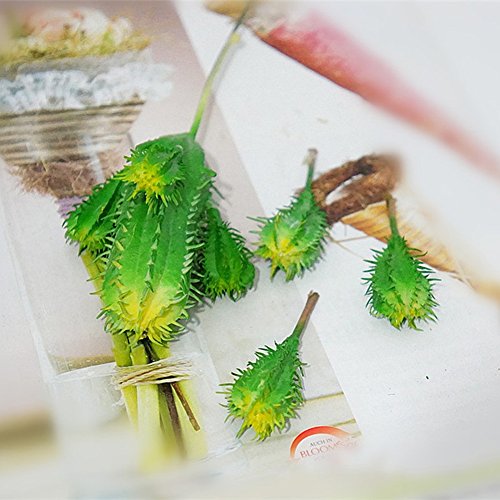 Lopkey Fake Succulent Mini Artificial Cactus Plants,Yellow - Thumbnail 2