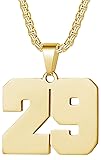 MUERDOU Number Necklace for Men Athletes Number