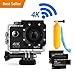 Action Camera 4K16MP WiFi Waterproof Sports Diving Cam DV Camcorder 170° Ultra Wide-Angle Len with Sensor 2 Rechargeable Batteries/Floating Hand Grip and Accessories Kit