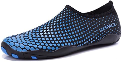 Schuhchan Men Women Barefoot Quick-Dry Water Sports Aqua Shoes for Beach Pool Surf Yoga, Blue 40