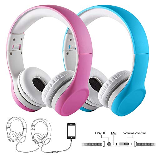 Yusonic Kid Headphones Volume Limited Twin Foldable Small Kids