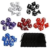 Ritche Dungeons And Dragons Dragon Dices Set, 42 Piece Of Dice Set with 6 black bags, Polyhedral Dice Dice by Ritche
