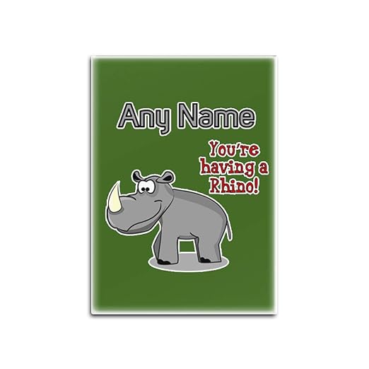 UNIGIFT Imán para Nevera de Cristal de Rhino con Texto en inglés ...