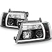AKKON - For 2004-2008 Ford F150 Full LED Daytime Running Lamp Bar Projector Headlights Black Housing Clear Lens Full Set