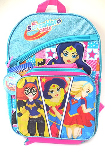 Dc comics super girls backpack with lunch bag - 16"…