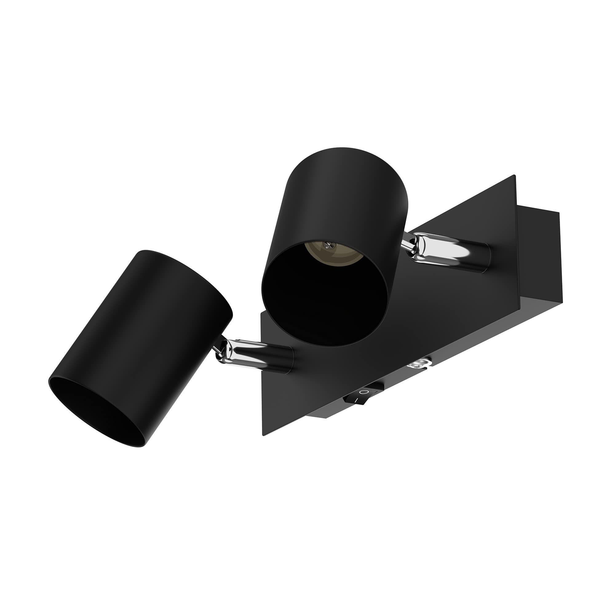 ledscom.de Wall lamp WAIKA, 2-Light, Switch, Black matt, Angular, 2X GU10 max. 60W