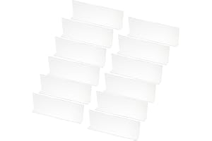 PATIKIL 12 Pack Shelf Dividers for Closet Organization, 13.8x1.57x4.7 Acrylic Closets Separator Kitchen Cabinet Shelves Under