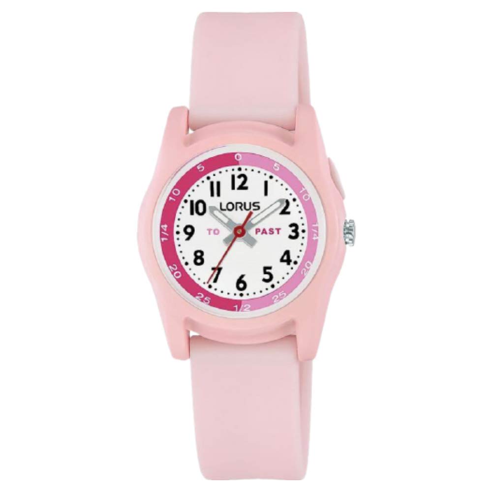 Lorus Children's Watch with Silicone Strap to Teach time., Pink, Strap