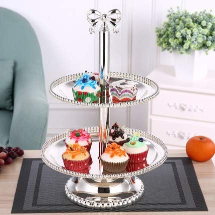 Sowhh Obstteller Europaische Doppeldecker Snack Platte Dreischicht Obstteller Hochzeit Kreative Snacks Dessertschale Zwei Schichten Amazon De Kuche Haushalt Wohnen