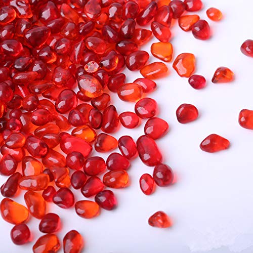 1 Pound Gorgeous Aquarium Decorated Natural Rock Gravel Sand for Fish Turtle Tank Landscape Bottom or Potted Plants Decoration Garden Decoration Pebbles (Red)