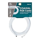 Antop 15ft RG6 Coaxial Cable, Digital TV Antenna Cable Extension, Suitable for Antenna, Cable Modems, Satellite TV Receivers