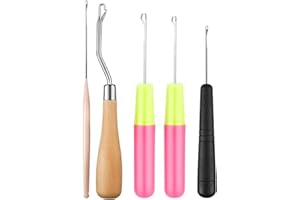 SWEET VIEW Latch Hook, Different Sizes Crochet Hook for Hair (5 Pieces Set)