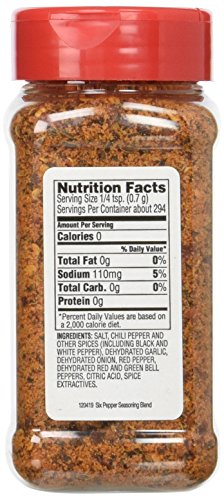 Tone's Six Pepper Blend 7.25 oz. Shaker