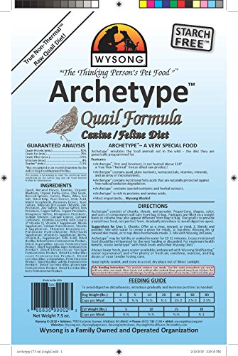 WYSONG ARCHETYPE RAW CANINE/FELINE DIET DOG/CAT FOOD – 7.5 OUNCE BAG