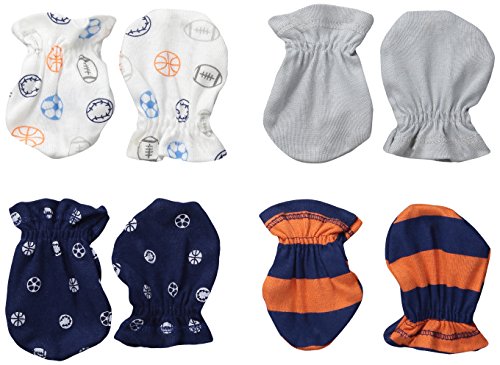 Gerber Baby-Boys Mittens, Sports, 0-3 Months (Pack of 4)