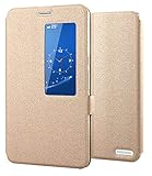 Tip-top Huawei Honor X2 PU Leather Case ,Window View Flip Stand Protective Cover for Huawei Mediapad Honor X2 7.0inch(Gold)